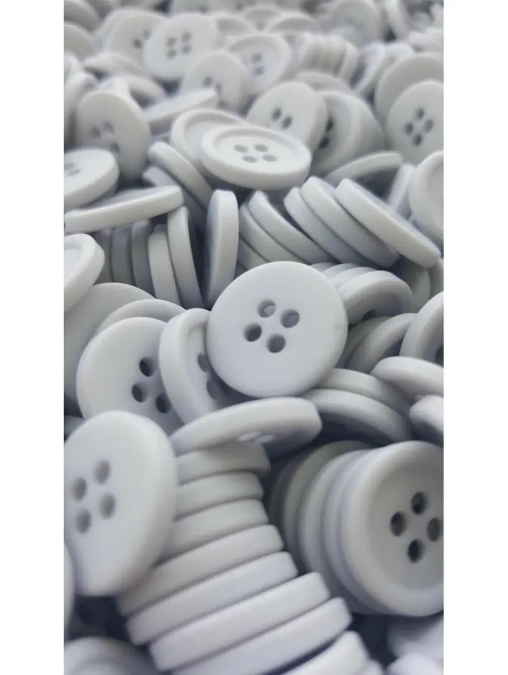 Jack Frost Grey Buttons, 4 Hole Sewing/Crafts Buttons 15mm - 24 Pieces (098)